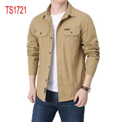 China Anti-pilling Men's Long Sleeve Cotton Shirt Casual Tactical Army Shirt Full Sleeve To Increase Hunting Climbing Military Formal Dress Shirt for sale