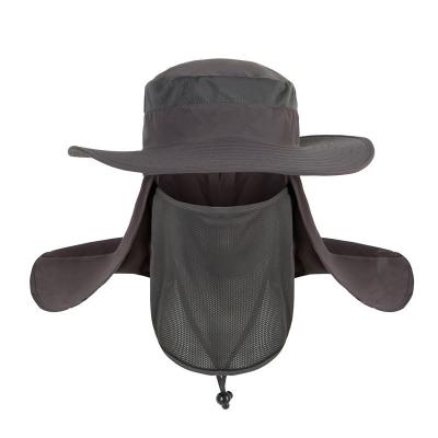 China Mesh Breathable Wide Brim Fisherman Bucket Hat Summer UV-protection Cloth Fishing Hat Quick Dry Formal Bucket Hat for sale