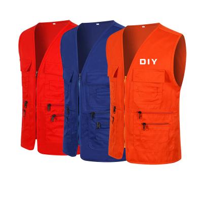 China Outdoor Anti-Shrink Unisex Multi Pockets Vest Vest For Promotion Advertising Sales Workers Tourist Volunteer Bibs Invest Vest for sale