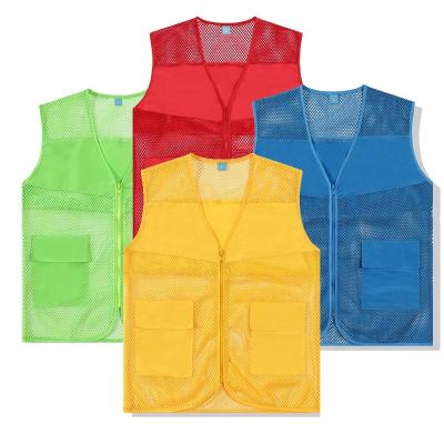 China Anti-pilling Mesh Net Fabric Vest Waistcoat Unisex For Tourist Team Vest Waistcoat Promotion Advertising Market Worker Bibs for sale