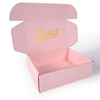 China LOGO Large Corrugated Mailer Luxury Cardboard Gift Box Biodegradable Skin Care Cosmetic Pink Mailing Gift Packaging Paper Box for sale