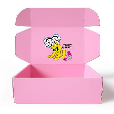 China Recycled Cosmetic Paper Box Logo Cardboard Mailer Box Materials Pink Skincare Gift Cardboard Cosmetic Packaging For Clothes for sale