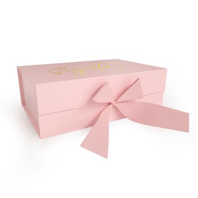 China Custom Biodegradable Magnetic Collapsible Hair Cosmetics Luxury Gift Logo Packaging Boxes Luxury Hair Extension Pink With Logo for sale