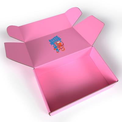 China Matt Pink Mailer Shipping Box Custom Biodegradable Corrugated Cardboard Packaging Dress Clothing Luxury Paper Gift Box Box With Printing for sale