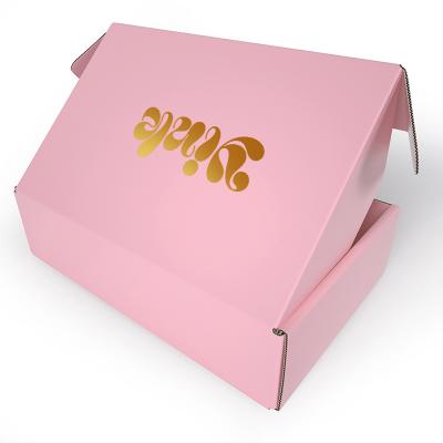 China Biodegradable White Packaging Mailing Boxes Lexury Large Shipping Women Corrugated Pink Poly Mail Custom Brand Mailer Logo Box For Clothing for sale