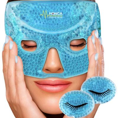 China Custom Anti-Puffiness Therapeutic Ice Beads Gels Cooling Eye Mask Eye Mask Pink Blue Purple Purple for sale