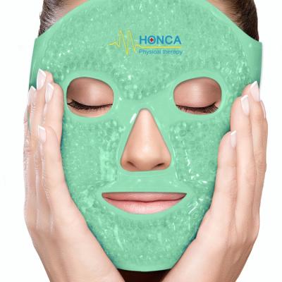 China PVC Or Cloth Printing Logo Face Eye Hot Cold Compress Therapy Soothing Iced Gel Face Mask For Beauty for sale