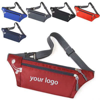 China Water Proof Nylon Printed Logo Fanny Packs Sport Waist Bag Business Gifts Custom Promotional Products for sale