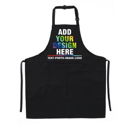 China CUSTOM LOGO Cooking Chef Overalls Kitchen Apron for Hairstyles Custom Logo Pockets Men Wome Apron Wholesale Custom Logo for sale