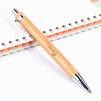 China Promotional Ballpoint Pen Eco Friendly Custom Logo Promotional Advertising Wooden Bamboo Ballpoint Pen for sale