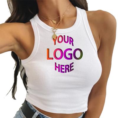 China Factory wholesale anti-pilling custom design logo white black crop top for women for sale