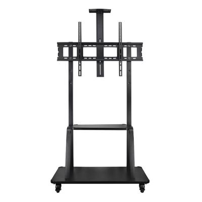 China Led LCD Plasma TV Mount Factory Price Office Meeting Classroom Use Mobile Floor Mount TV Cart Rotate Mount Bracket Cart for sale