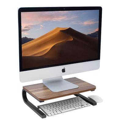 China Wholesale Durable Home Office Heightening Multi Function Save Space Single Wooden Computer Monitor Stand for sale