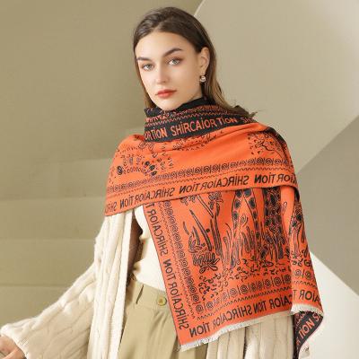 China Custom Cashmere GLS034 Women's Fashion Cashmere Ladies Cotton Scarf Winter Soft Woolen Scarves Ladies Soft Comfortable Smooth Woolen Scarves for sale