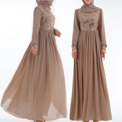 China Y023 Soft Smooth Feeling European And Southeast Asian Fashion 3D Embroidery Abaya Muslim Dress Women for sale