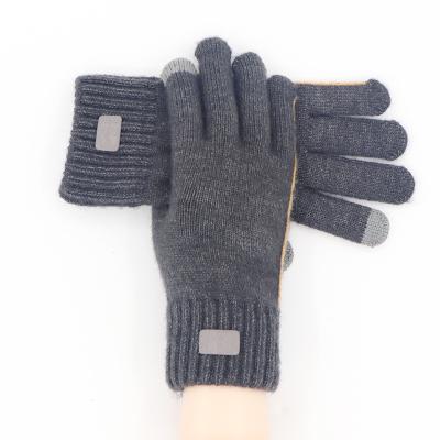 China GL113 Long Cuff Wadding Custom Winter Knitted Hand Made Gloves Mens Knitted Touch Screen Glove for sale