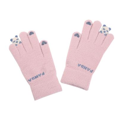 China GL116 Long Cuff Christmas Touch Screen Knitted Glove White Knit Woolen Gloves Knitted To Work Knitted Black Gloves for sale