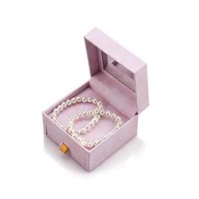 China Newest Gift Packaging Boxes Bracelet Pendant Ring Jewelry Box Drawer Packaging With Mirror For Birthday Bridesmaid for sale