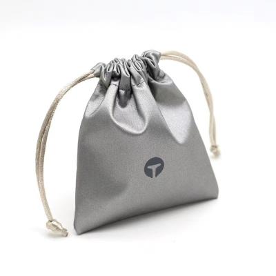 China Newest Custom Logo Black Leather Pouch Packaging PU Jewelry Gift Drawstring Pouch Leather Bag for sale