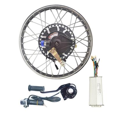 China Motor 48V 1000W 1500W Single Brushless Gearless Drum Brake Electric Bike Straight Motor Spoke 17 Inch Wheel Hub Motor Conversion Kit for sale