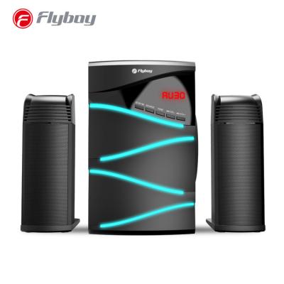 China Wireless System 2.1 Aux Home Theater Speaker , Black Wireless USB, And FM Connectivity Speaker for sale