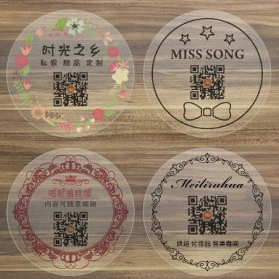 China Waterproof Self Adhesive Waterproof Custom Logo Die Cut Food Label Sticker Clear Maker for sale