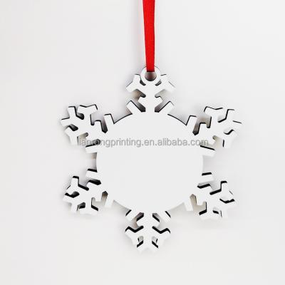 China Automotive Custom Shape Snowflake Shape Tag Gift MDF Blank Transfer Sublimation Thermal Christmas Ornaments for sale