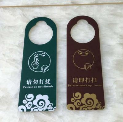 China Hotel Service Plastic PP/PVC Do Not Touch Sign Hotel Door Knob Hanger Printing for sale