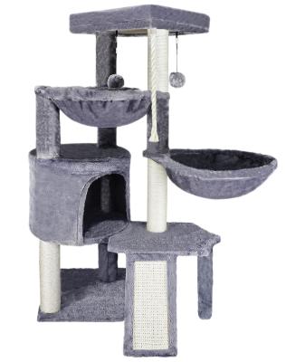 China Sustainable Popular Interactive Sisal Toy Cat Tree Scratcher Stable Posts Climbing Tower for sale