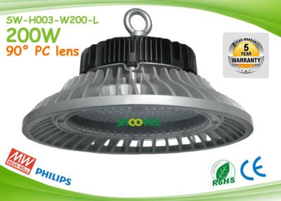 China Blendschutz-UFO 200w führte industrielles beleuchtendes smd 252pcs Philips 3030 mit PC-Linse zu verkaufen