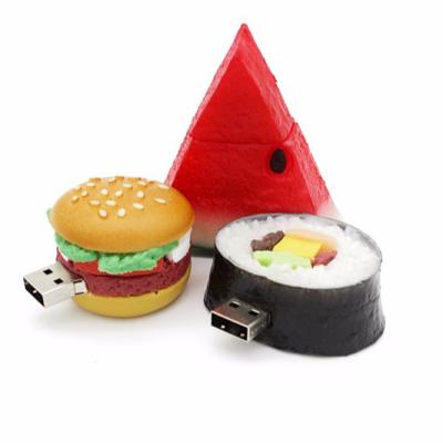 China Sushi Watermelon Mini USB Drive Computer 32G Fast Speed ​​Data Saving Fast Food Hamburger USB Drive Creative Instant Theme Gift Free Shipping for sale