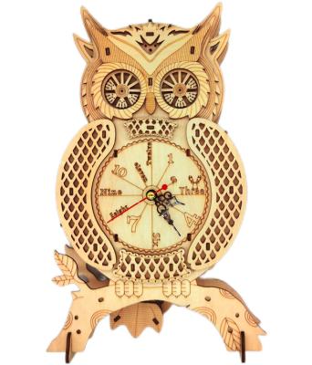 China Cartoon Toy High Quality Laser Cut Wooden 3D Puzzle Craft Owl Model For Trade Show Handmade Gifts Best Selling Puzzle for sale