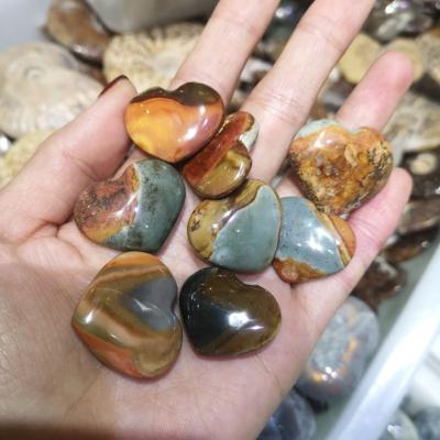 China Natural Quartz Crystal Heart Shaped Crystal Pendant from China Ocean Jasper Heart Polychrome Jasper Heart for sale