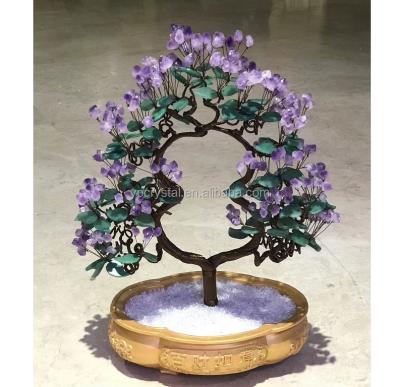 China High Quality Amethyst Crystal Quartz Gemstone Bonsai Reiki Lucky Tree from China for sale