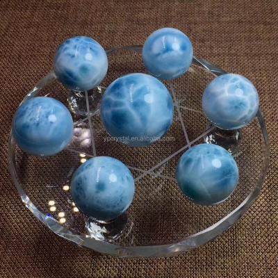 China China Wholesale Natural Pickled Gemstone Sphere Blue Crystal Roundness Stone From China Decorate Healing for sale