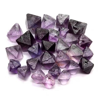 China China Hot Sale Natural Purple Fluorite Crystal Crushed Tumbled Stone Octahedral for sale