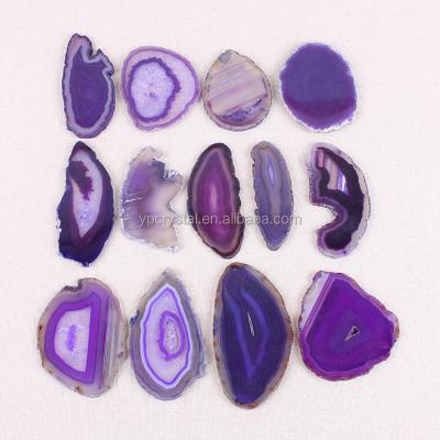 China China High Quality Purple Agate Slices Stone Craft Polished Agate Geode Healing Decoration for sale