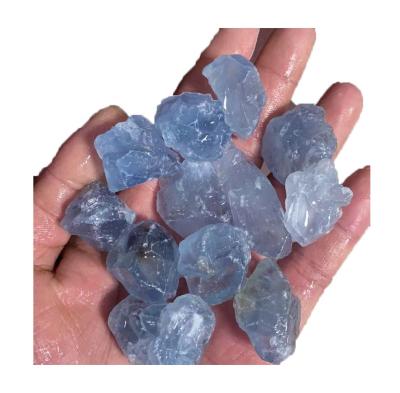 China Wholesale Natural Blue Green Raw Stone Crystal Blue Celestite Stone Rough From China for sale