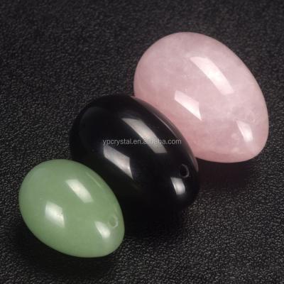 China China For Sale Natural Obsidian Crystal Massage Yoni Egg Rose Quartz Carving Egg Black for sale