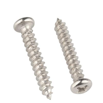 China Round Nickel plated screws cross recess viti drilling screw phillips pan head self tapping machine screw for sale