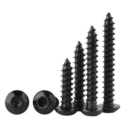 China Flat M5M6 black wood screw ss self tapping stainless steel Hexagon wood set screw for sale