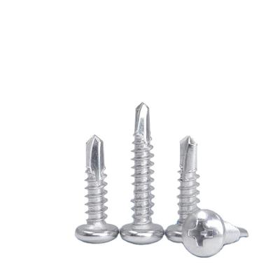 China Flat Stainless Steel screw m6*10 cross recess viti drilling screw phillips pan head self tapping machine screw for sale