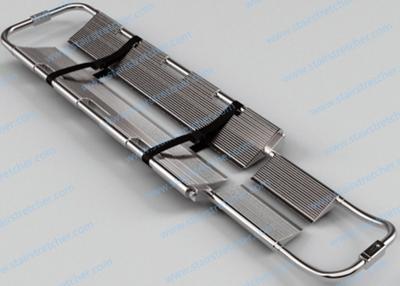 China Stainless Steel Foldable Stretcher , Adjustable Length Scoop Emergency Stretcher for sale