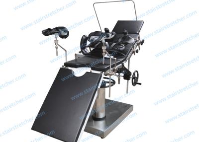 China Black 24CM Height Adjust Gynecologic Operating Table with Crank Handles for sale