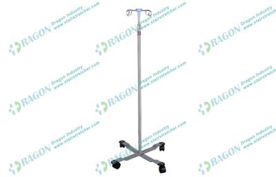 China Height Adjustable Stainless Steel  IV Drip Stand with Four Wheels and 4 hooks for sale