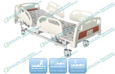 China Elektrisches medizinisches Bett mit drei Funktionen stille Gießmaschine mit Bremsen, Krankenhausversorgungs-Möbel zu verkaufen