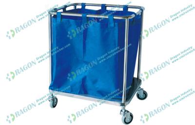 China Luxurious noiseless stainless steel medical carts for Dirty Clothes with Four Castors for sale