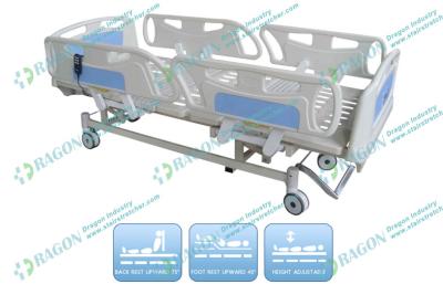 China Drei Funktions-faltbares elektrisches Krankenpflege-Luxusbett mit ABS Plastikmatratze zu verkaufen