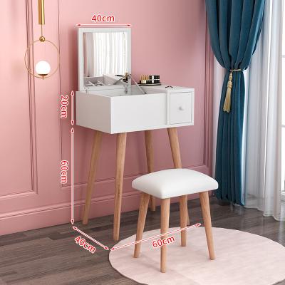 China Adjustable (Other) All Dressing Table Bedroom Solid Wood Nordic Modern Minimalist Dressing Table With Storage for sale