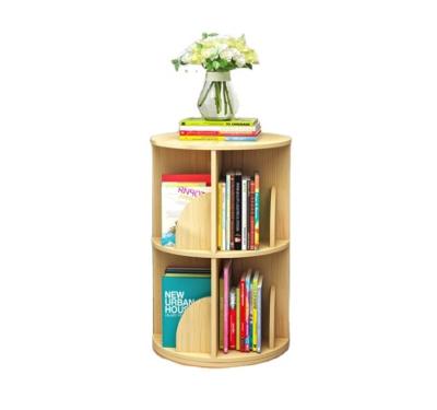 China (Other) Simple And Modern Adjustable Space Saving Floor Shelf All Wood Solid Wood 360 Degree Rotating Children'S Bookcase for sale